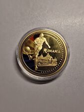 Gettone Moneta Romania UEFA 2016 Calcio Placcato Oro Ottime Condizioni Francia 