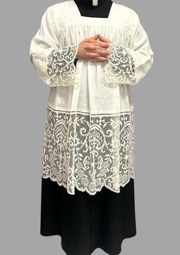 Cotta sacerdotale con pizzo - con,