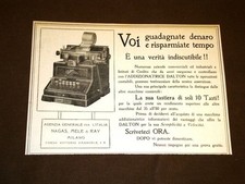 Pubblicità del 1920 Addizionatrice Dalton Nagas, Mele & Ray di Milano