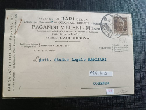 Regno perfin 1916 paganini - perfin,