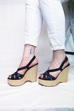 L'autre Chose sandali zeppa platform Corset Heels pelle tg 37,5 tacco 14