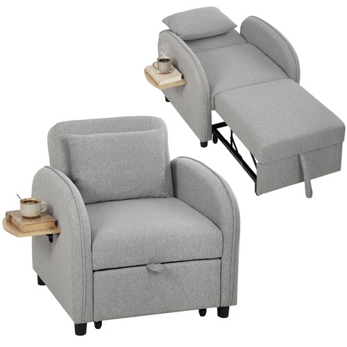 Homcom poltrona letto - homcom, 3
