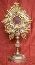 relic reliquary reliquiario reliquia relicario OSTENSORIO 1800  argentato dorato