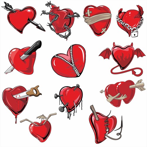 L312 adesivi cuore heart - cuore,