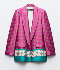 ZARA BLAZER RASO STAMPATO ROSA