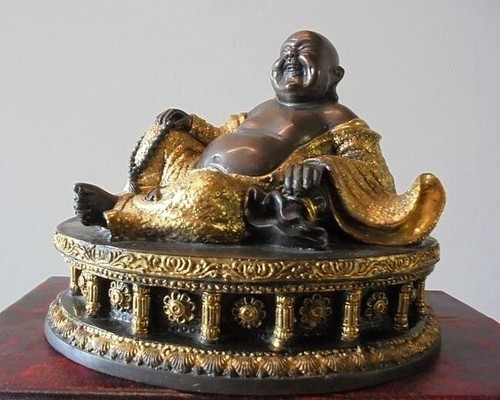 Buddha statua bronzo placcata - bronzo,