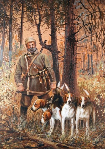 Vintage cani caccia poster - -,