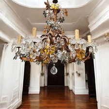 Elegante Lampadario in Cristallo a 8 Luci – Stile Classico Fiorito – H 80 x Ø 75