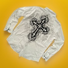 Camicia VICTORIOUS LOS ANGELES manica lunga con bottoni bianca taglia XL  