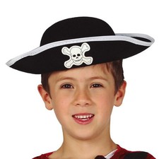Cappello pirata feltro nero - cappello,