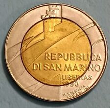 ?? SAN MARINO ?? COIN MONETA PRE EURO 500 LIRE 1990 LIBERTAS BIMETALLICA 