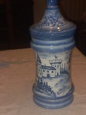 Vaso + Coperchio Vintage In Ceramica Di Albisola Superiore Savona dipinto a mano