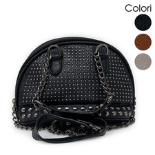 Borsa donna piccola con borchie Borsetta tracolla catena da ragazza passeggio