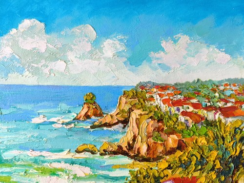 Paesaggio marino quadro olio