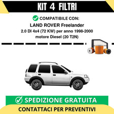 Kit 4 Filtri Tagliando per LAND ROVER Freelander 2.0 DI 4x4 72 kw Diesel 1998...