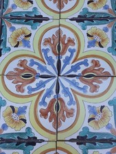 VIETRI 16 MATTONELLE ANTICHE CAVA DEI TIRRENI  RIGGIOLE  XX' SEC. 