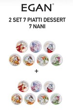 EGAN 2 SET 7 PIATTI DESSERT 7 NANI MULTICOLORE (vedi Foto) (14 Piattini)
