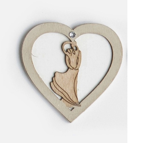 Cuore legno con sposi