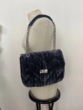 Samttasche Tasche samt blau