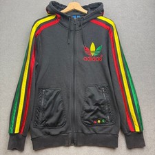 ADIDAS Track Jacket Uomo Medium Hoodie Rasta Originals AOP Trefoil Jamaica Marley