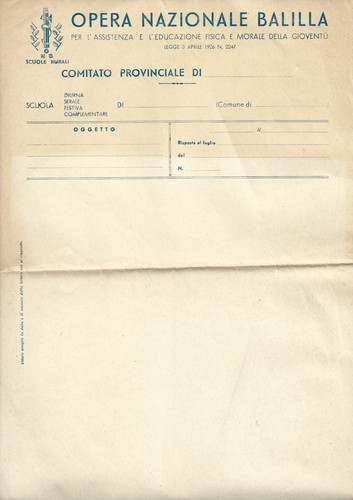 Opera nazionale balilla foglio - opera,
