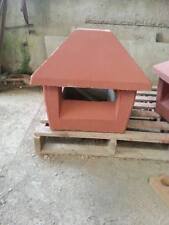 Cappello Fumaiolo Comignolo  Con Base Quadrata 40x40 rosso in cemento 