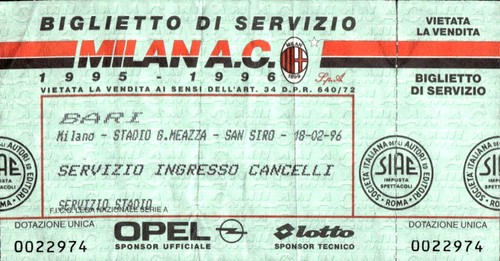 Biglietto servizio milan - di,