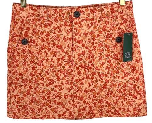 Gonna chino arancione floreale