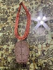 Collana Tribale Africana Moro Mali Ottone Pesce Ciondolo Dichiarazione Artigianale Boho Vintage