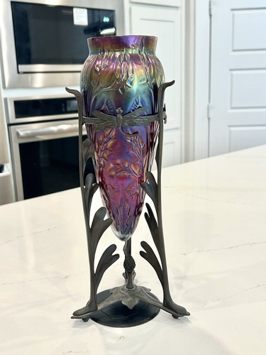 Vaso goccia loetz vetro - vaso,
