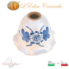 COPPETTA PER LAMPADARIO IN CERAMICA DI VIETRI DECORATO A MANO FIORI BLU