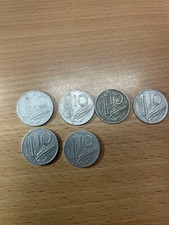 SEI MONETE  DA 10 LIRE DEL
