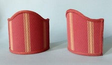 n. 2 Paralume ventola vela semitonda a mezza luna Bordò e beige - Vintage