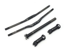 TOSEEK Fibra di Carbonio Manubrio MTB (Combo) MTB Bici Flat/Rise Bar Stelo Reggisella