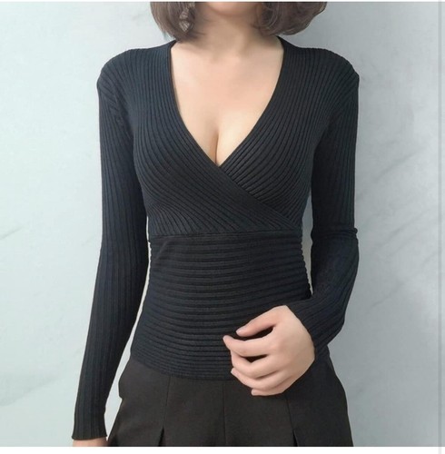 Pullover blusa top scollo v - scollo,