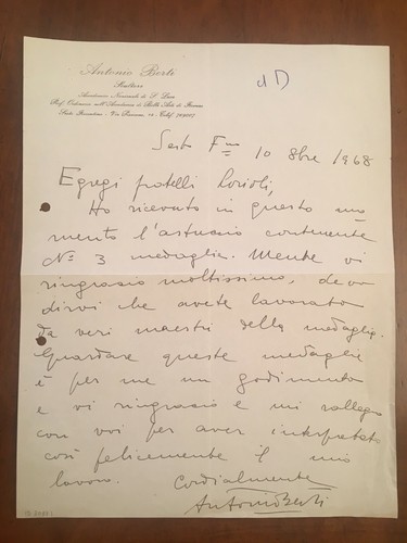 Lettera autografa antonio - autografa,