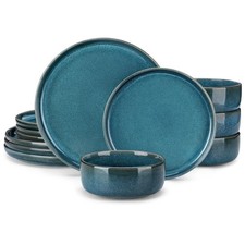 Set piatti gres blu 4 persone