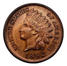 Penny testa di indiano US 1892