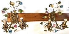 Coppia di applique d epoca liberty In rame e ceramica capodimonte 