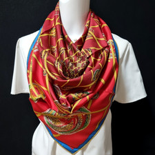 RARA SCIARPA DI SETA VINTAGE HERMES "LES FEUX DE L'ESPACE" Carre 90 Duty-free US