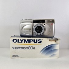 Olympus Superzoom 80G fotocamera punta e scatta pellicola 35mm scatola testata funzionante
