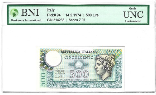 Italy 500 lire 1974 unc - 94,