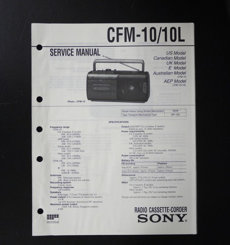 Originale sony cfm 10l - originale, cfm-10/10l