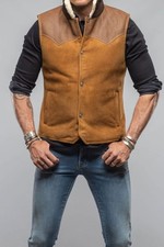 Gilet in shearling da uomo in