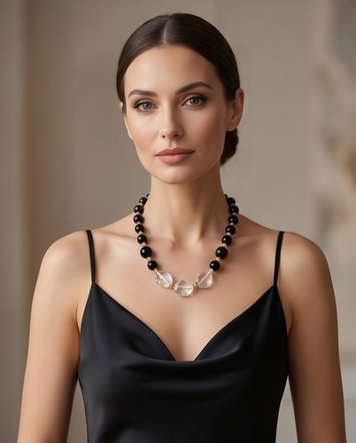 Collana elegante con perline - collana,