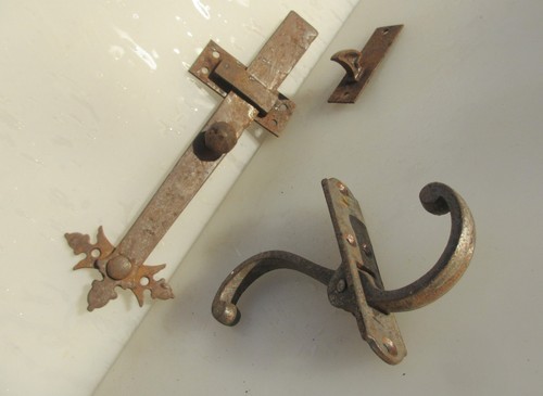Victorian iron door latch lock - iron,
