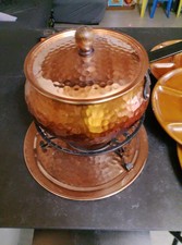 Set Fonduta Bourghignonne In Rame Con 6 Piatti E Accessori