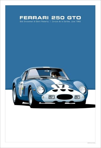 Poster ferrari 250 gto - poster,
