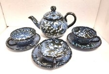 MAP PESARO MENGARONI marchio 1920/33 antico splendido set maiolica f.do azzurro 