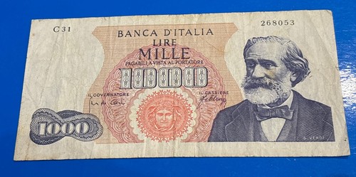 Banconota 1000 lire - banconota, verdi